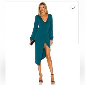 Michael Costello Long Sleeve Wrap Mini Dress